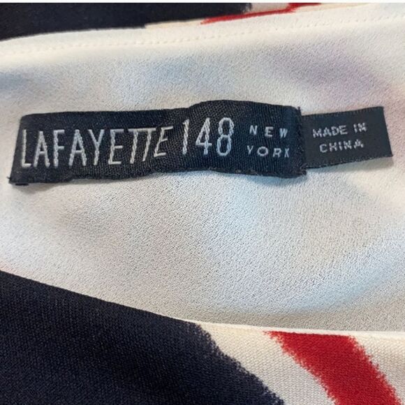 Lafayette 148 New York 100% Silk Black Red Tan Long Flowy Skirt Women Size 4 - Picture 3 of 15